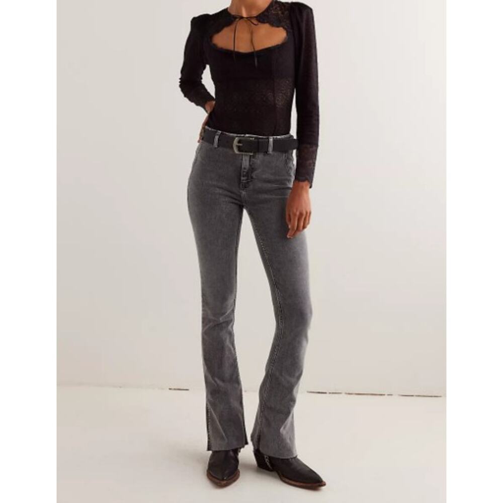 NWT We the Free Level Up Split Bootcut Jeans, Ridge Gray, Size 28